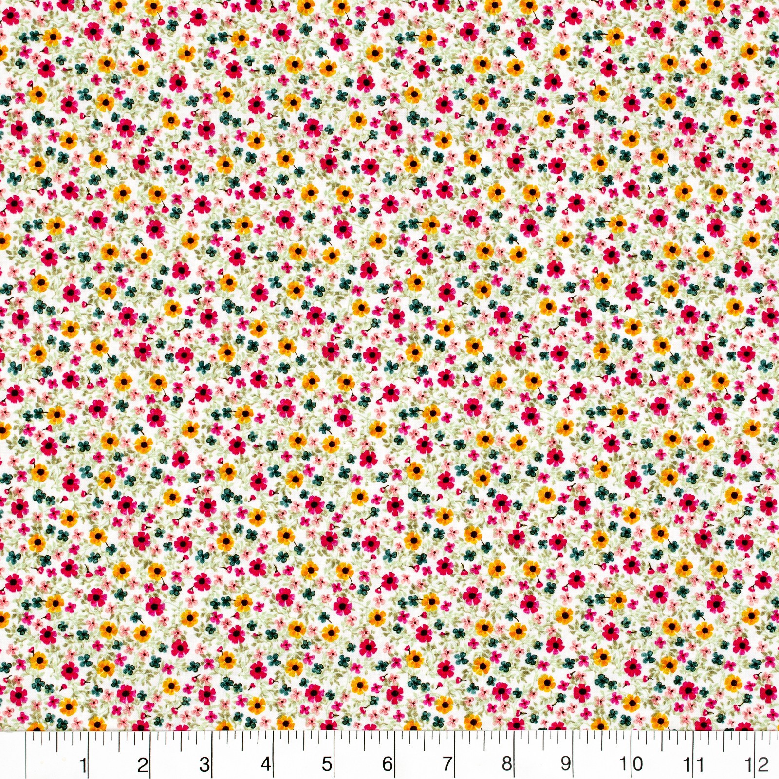 slide 8 of 8, Floral Printed Fabric Bundle By Loops & Threads, 18 in x 21 in