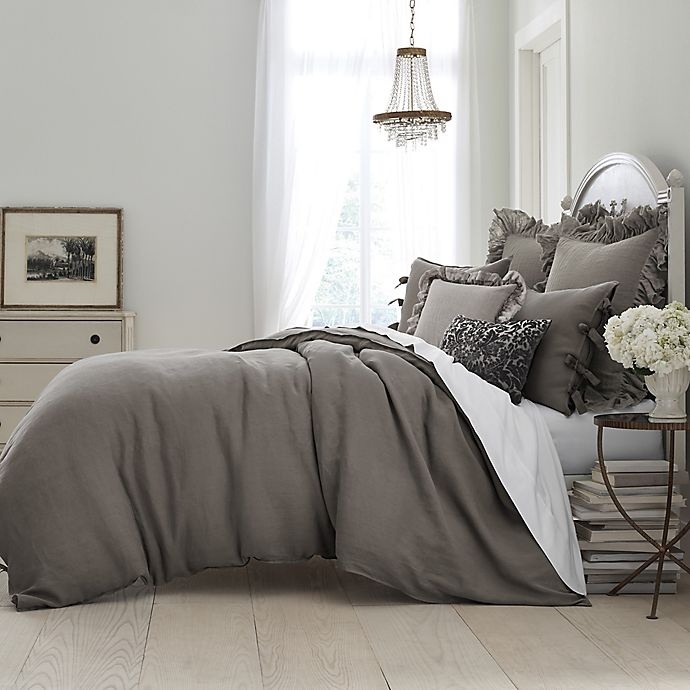 slide 1 of 1, Wamsutta Vintage Washed Linen King Duvet Cover - Charcoal, 1 ct