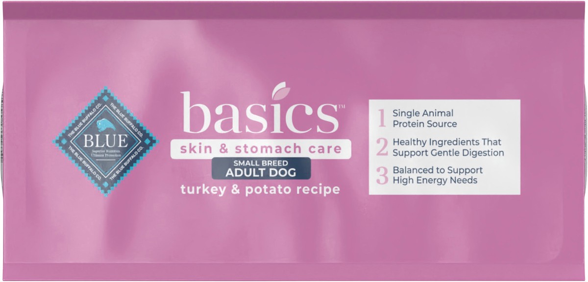 slide 4 of 9, Blue Buffalo Blue Basics Small Breed Adult Turkey & Potato Recipe Dry Dog Food, 4 lb
