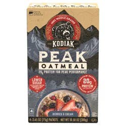 Kodiak Cakes Cakes PEAK Oatmeal Packets, Berries & Cream, 13.23 oz/5 ct