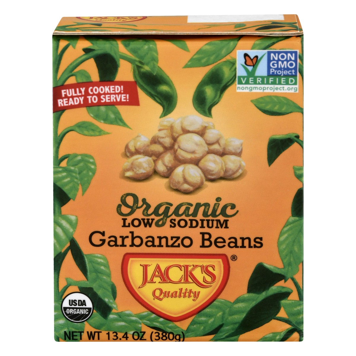 slide 1 of 11, Jack's Quality Organic Low Sodium Garbanzo Beans 13.4 oz, 13.4 oz