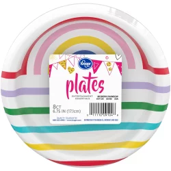 Kroger Entertainment Essentials Modern Rainbow 7-Inch Party Paper Plates