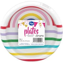 Kroger Entertainment Essentials Modern Rainbow 7-Inch Party Paper Plates