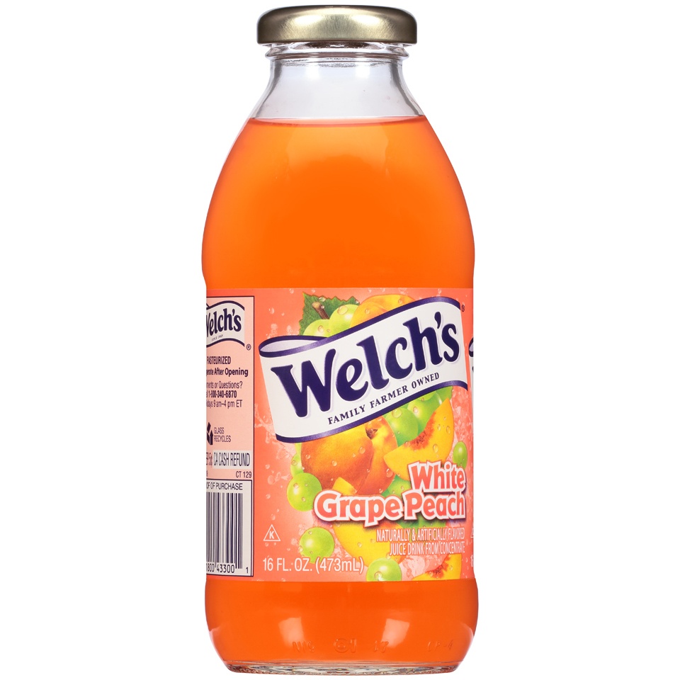 slide 1 of 1, Welch's White Grape Peach Juice Drink - 16 fl oz, 16 fl oz