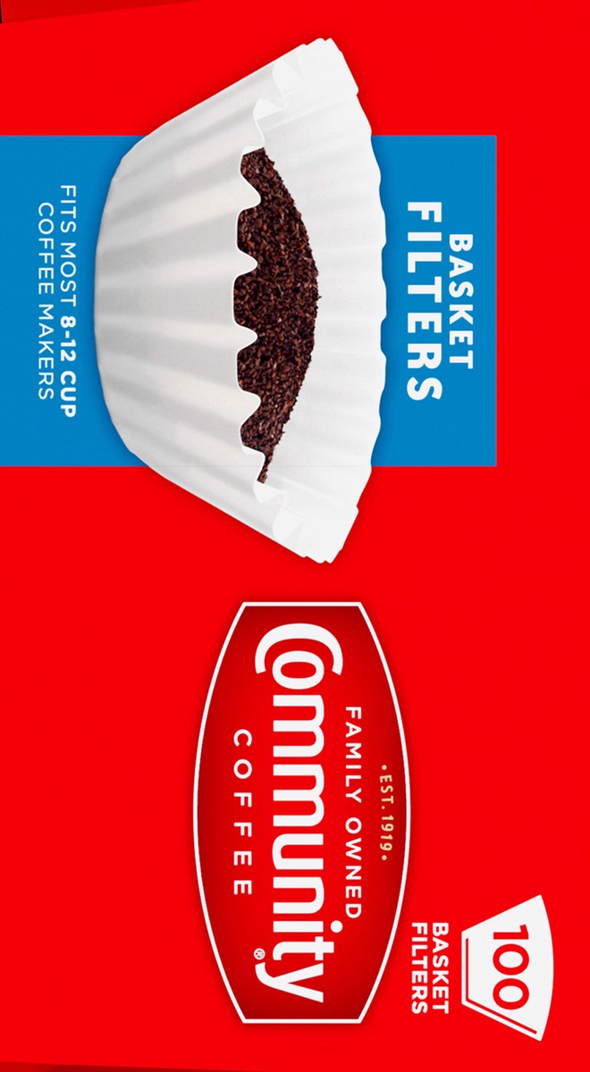 slide 8 of 8, Community Coffee Oxygen Whitened Basket Filters - 100 ct, 100 ct