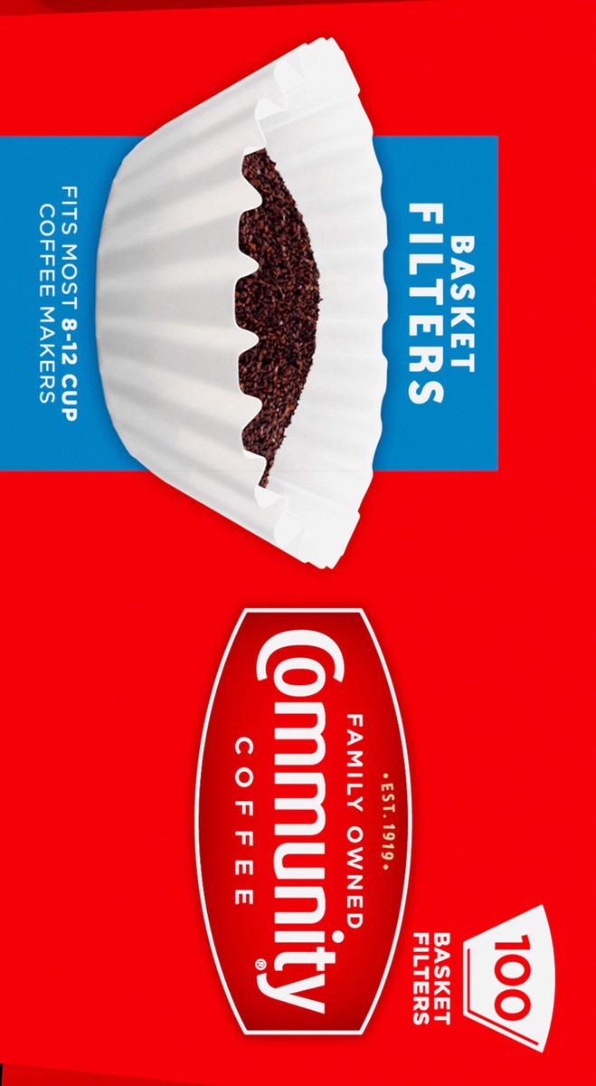 slide 6 of 8, Community Coffee Oxygen Whitened Basket Filters - 100 ct, 100 ct