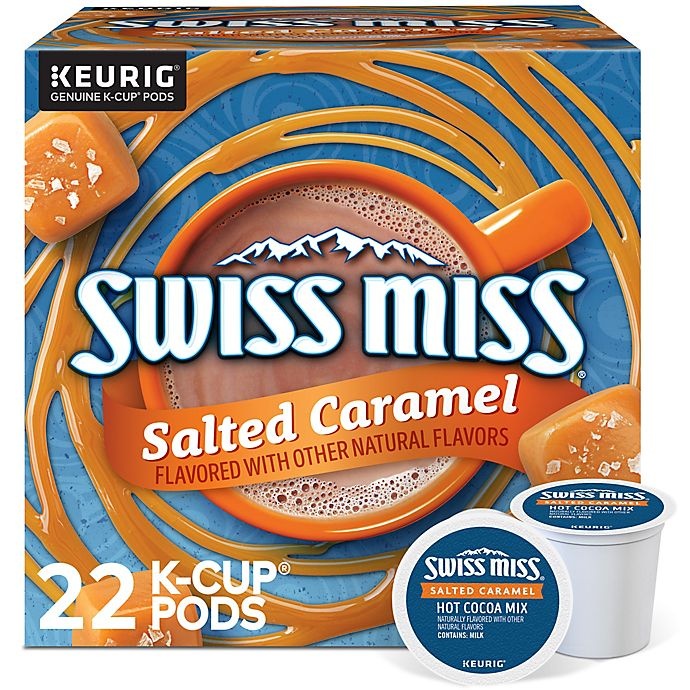 slide 1 of 1, Swiss Miss Salted Caramel Hot Cocoa Keurig K-Cup Pods, 22 ct