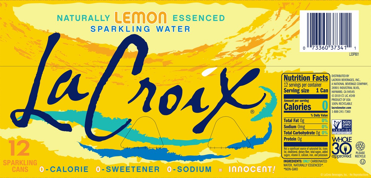 slide 3 of 7, La Croix Lemon - 12 ct, 12 ct; 144 oz