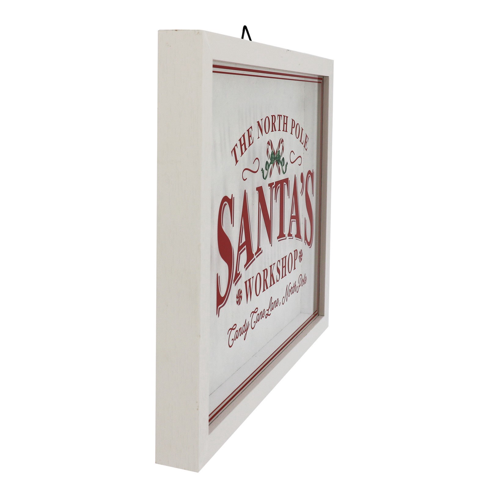 slide 2 of 4, 12" Red & White Santa's Workshop Wall Decor By Ashland, 12 in