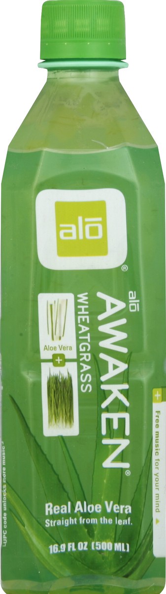 slide 4 of 4, Alo Drink, Awaken, Aloe Vera + Wheatgrass, 16.9 Ounce, 16.9 fl oz