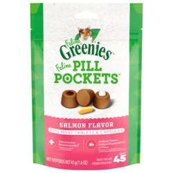 Feline Greenies Pill Pockets Premium Salmon Flavor Cat Treats 1.6 oz