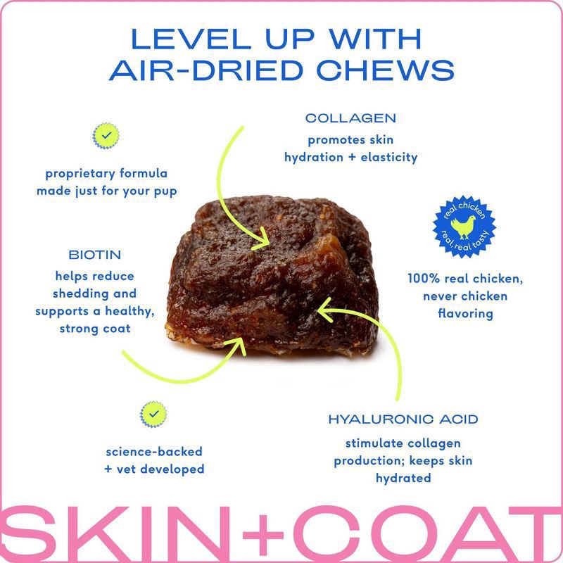 slide 2 of 6, Native Pet Skin & Coat Air-Dried Chews with Omega-3 for Dogs Chicken Flavor - 60ct, 60 ct