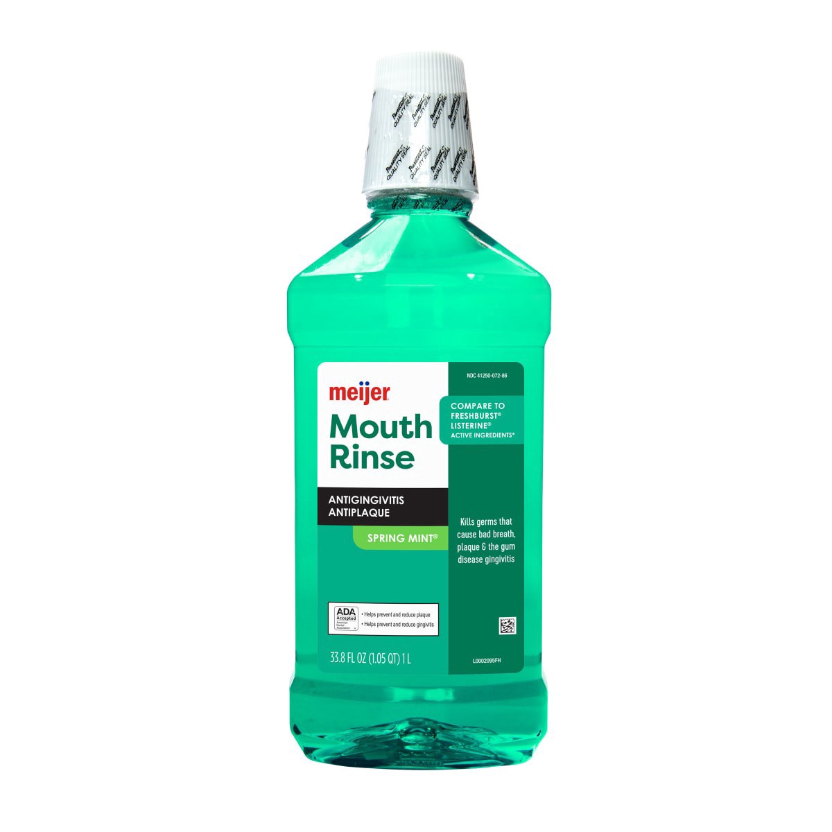 slide 1 of 5, Meijer Antiseptic Mouthwash, Fresh Mint, 33.8 oz