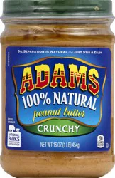 Adams Natural Crunchy Peanut Butter, 16 oz. Jar