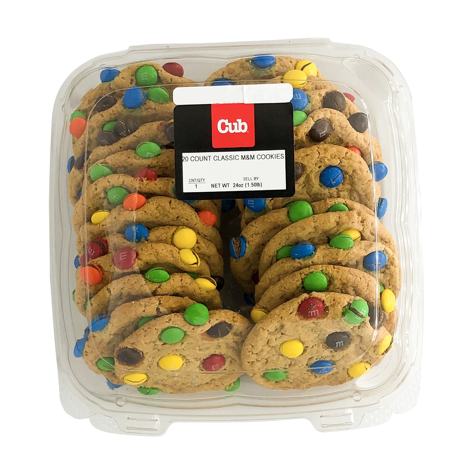 slide 1 of 1, Cub Bakery M&M Cookies 20 Count, 1 Each, 20 ct