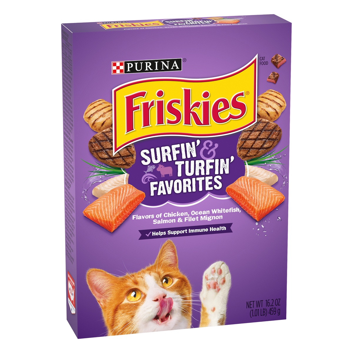 slide 2 of 9, Purina Friskies Surfin' & Turfin' Favorites Cat Food, 16 oz