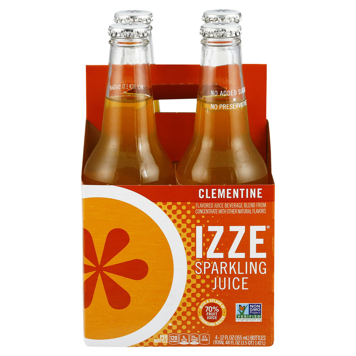 slide 1 of 2, Izze Sparkling Clementine Bottles, 4 ct; 12 fl oz