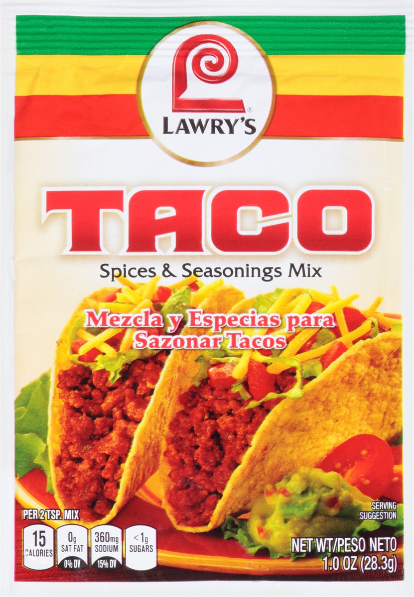 slide 6 of 7, Lawry's Taco Seasoning Mix, 1 oz, 1 ct