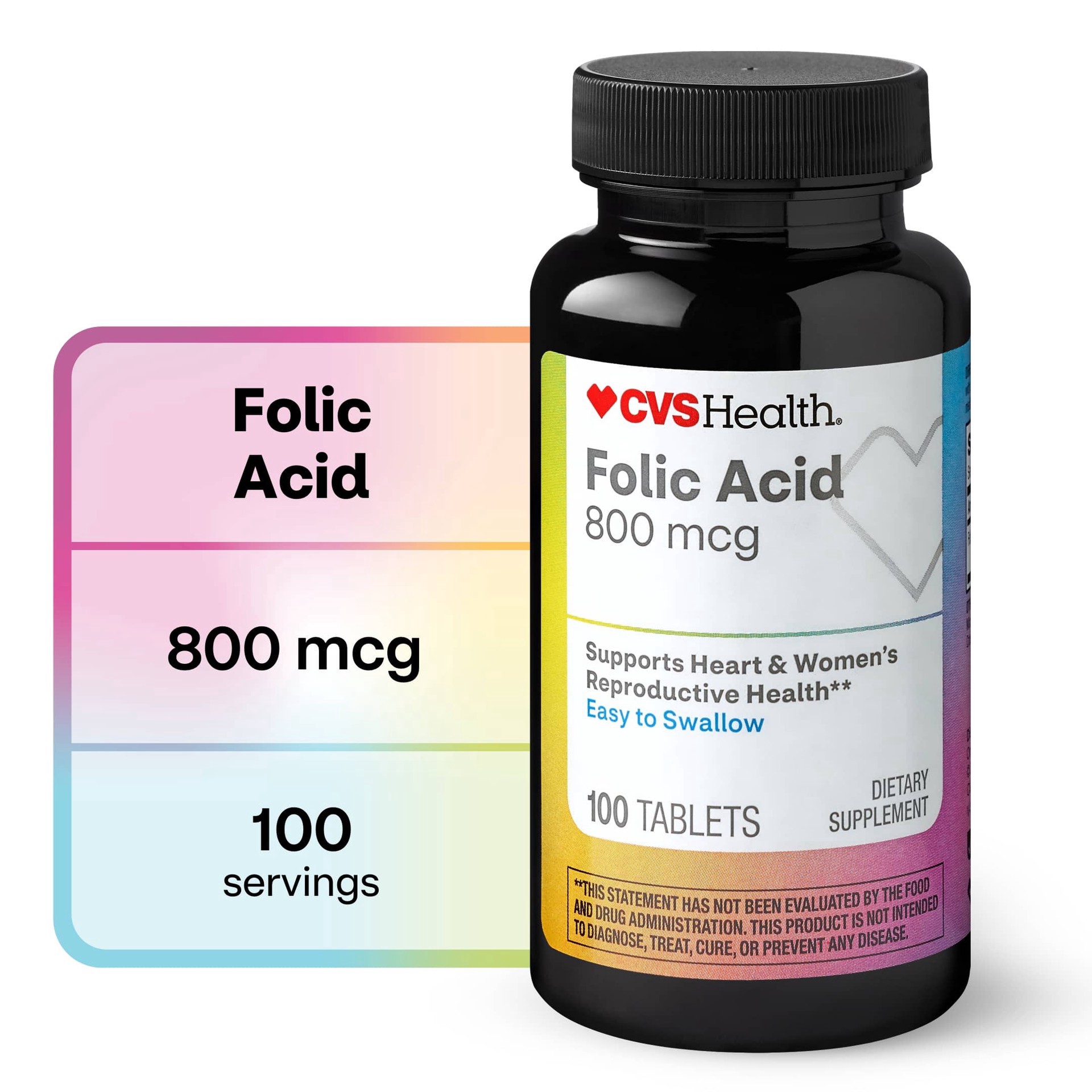 slide 1 of 1, CVS Health Folic Acid Tablets, 100 Ct, 1 ct