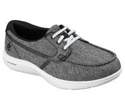 Skechers Women's Sirena Boat Shoe, Black, Size 6