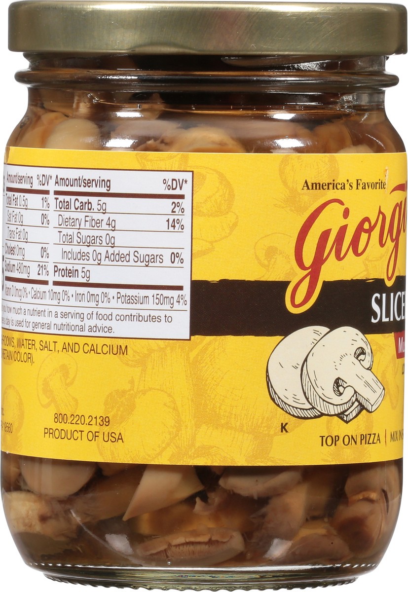 slide 7 of 9, Giorgio Mushrooms, Low Fat & Gluten Free, Sliced 6 Oz, 6 oz