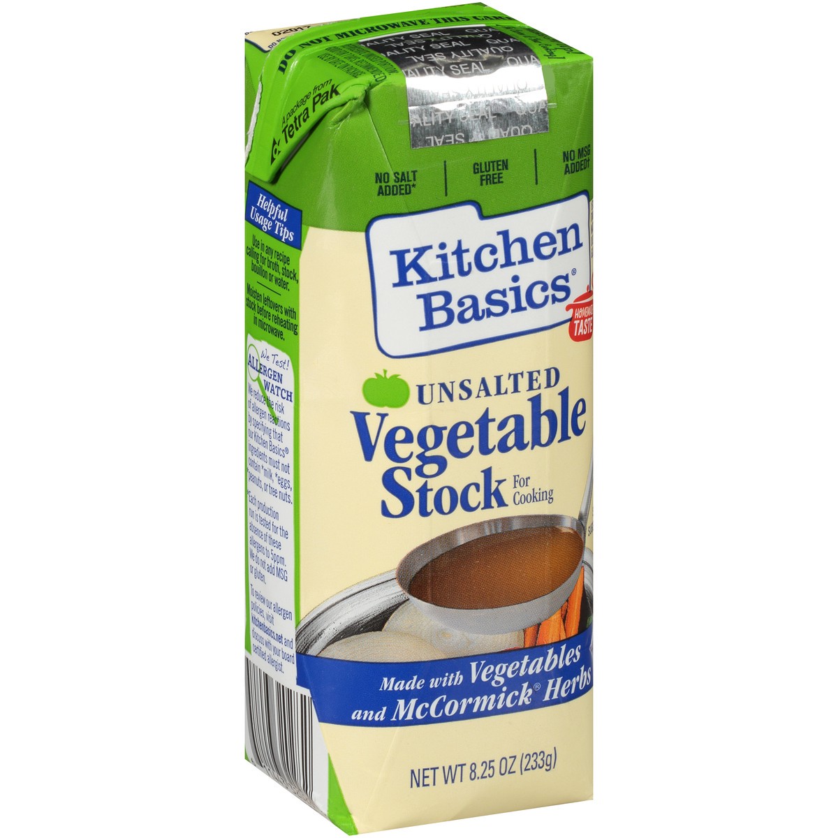 slide 3 of 13, Kitchen Basics Unsalted Vegetable Stock, 8.25 fl oz, 8.25 fl oz