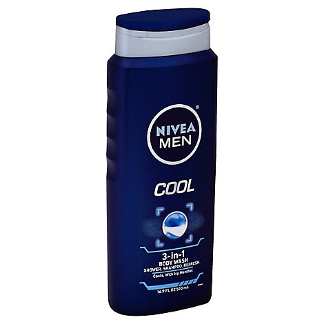 slide 1 of 1, Nivea For Men Body Wash 3-In-1 Cool, 16.9 fl oz