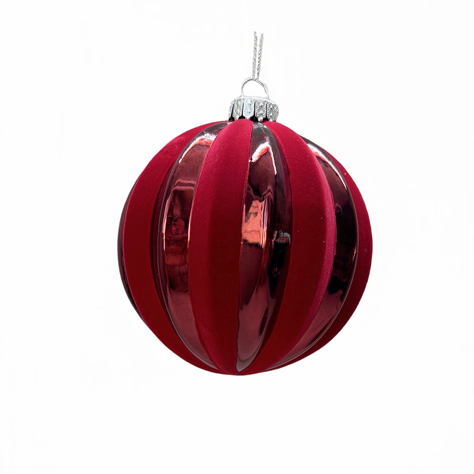 slide 2 of 2, 4" Stripe Glass Ball Ornament By Ashland, 4 in