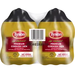Tyson All Natural* Premium Cornish Hen Without Giblets, Twin Pack, 2.5 lb. (Frozen)