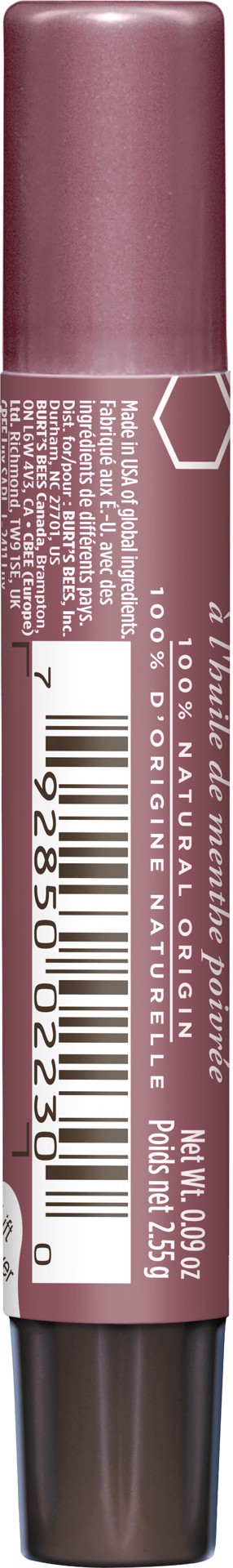 slide 3 of 5, Burt's Bees Watermelon Lip Shimmer, Natural Origin Lip Care, 1 Tube, 0.09 oz., 0.09 oz