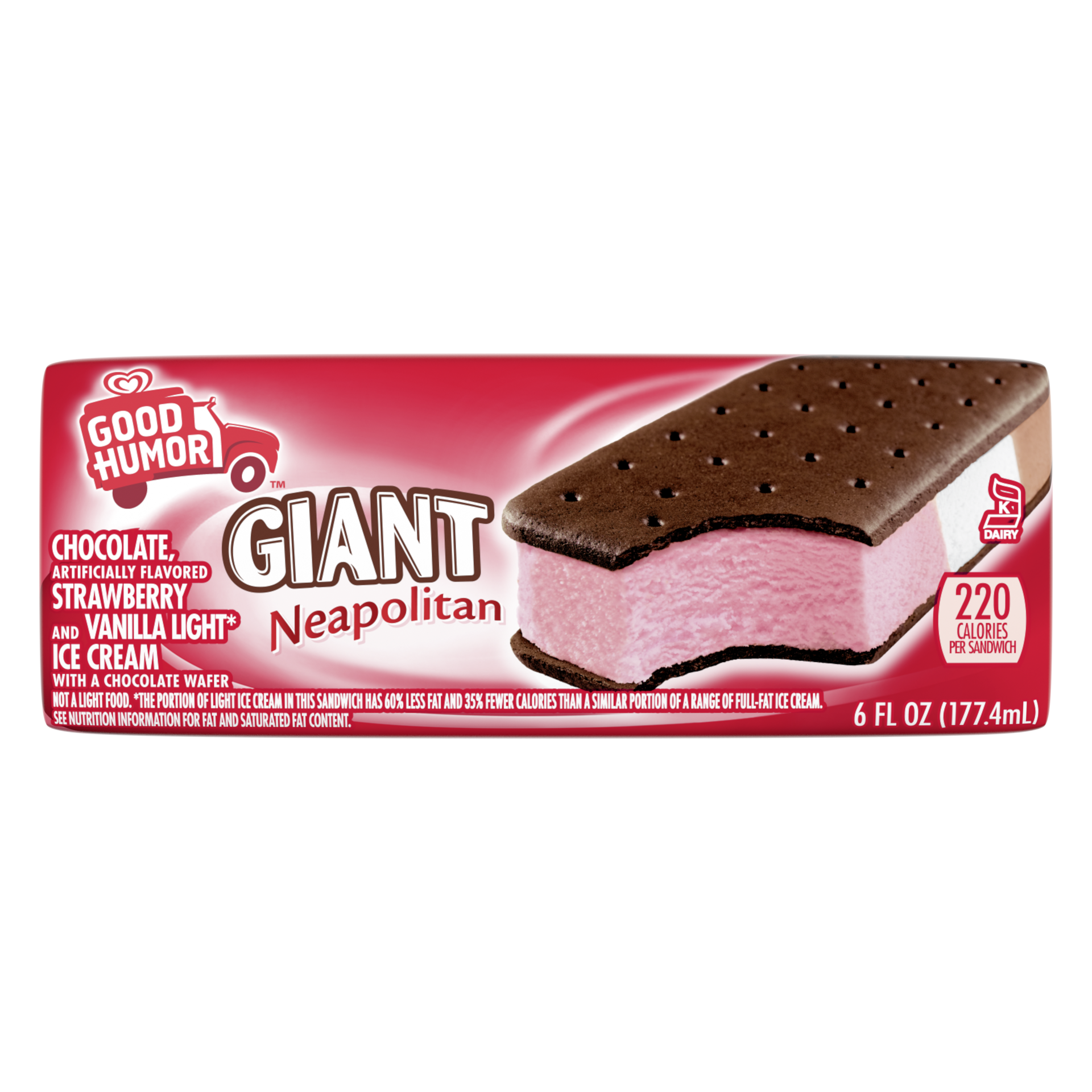 slide 2 of 4, Good Humor Ice Cream & Frozen Desserts Giant Neapolitan Sandwich, 1 ct, 1 cnt