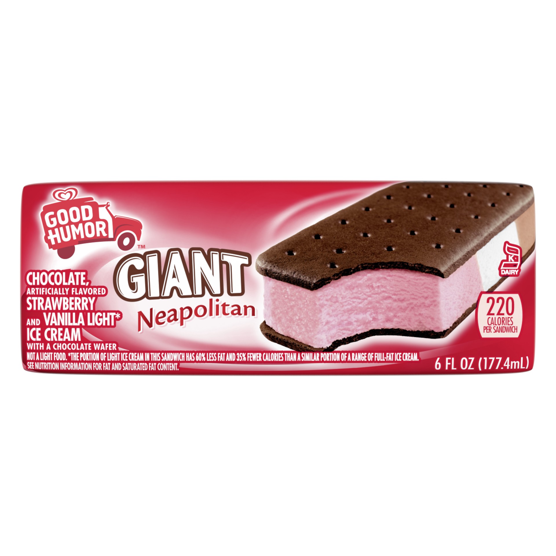 slide 1 of 4, Good Humor Ice Cream & Frozen Desserts Giant Neapolitan Sandwich, 1 ct, 1 cnt