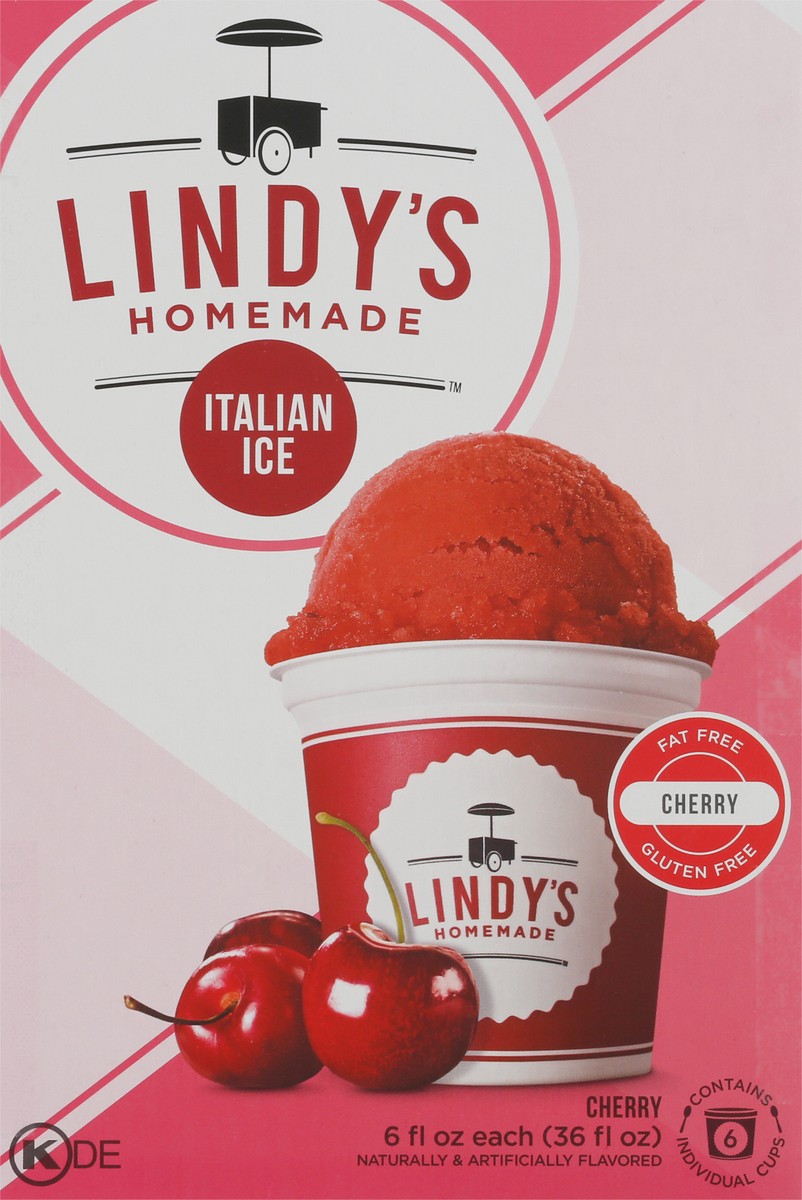 slide 15 of 15, Lindy's Homemade Cherry Italian Ice 6 - 6 fl oz Cups, 6 ct