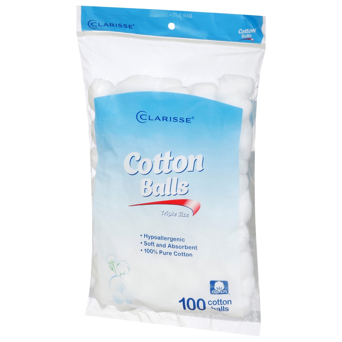 slide 4 of 9, Clarisse Cotton Balls, Triple Size, 100 Each, 100 ct