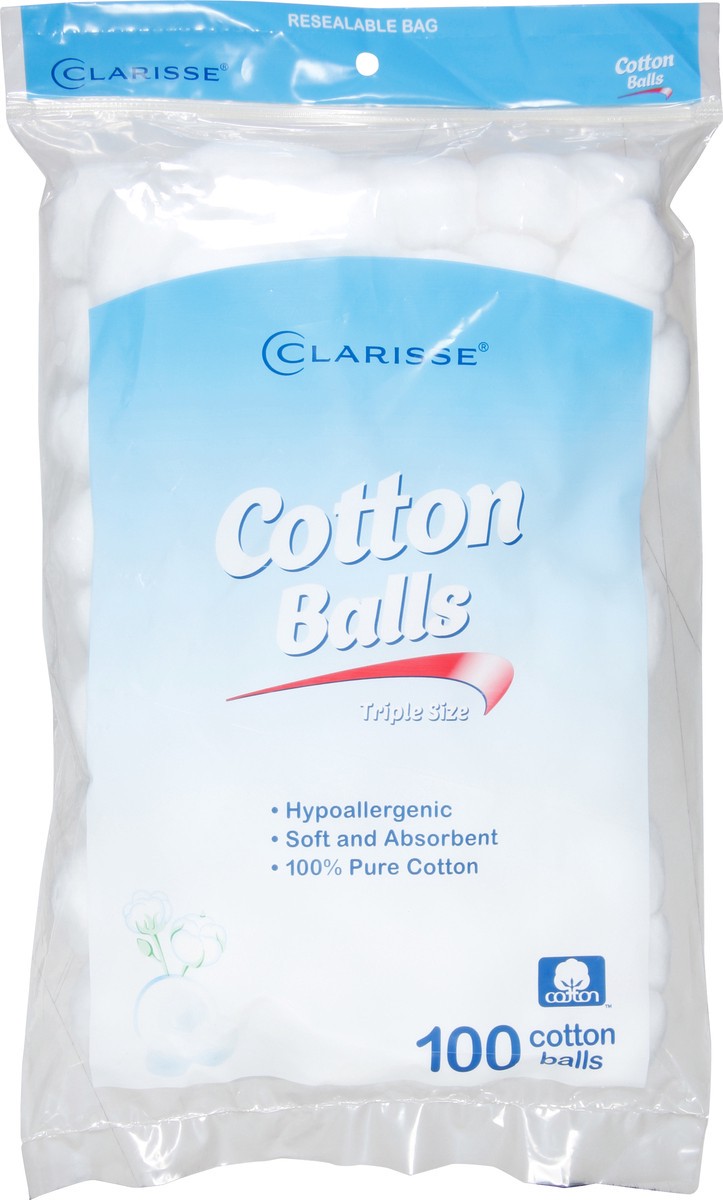 slide 6 of 9, Clarisse Cotton Balls, Triple Size, 100 Each, 100 ct