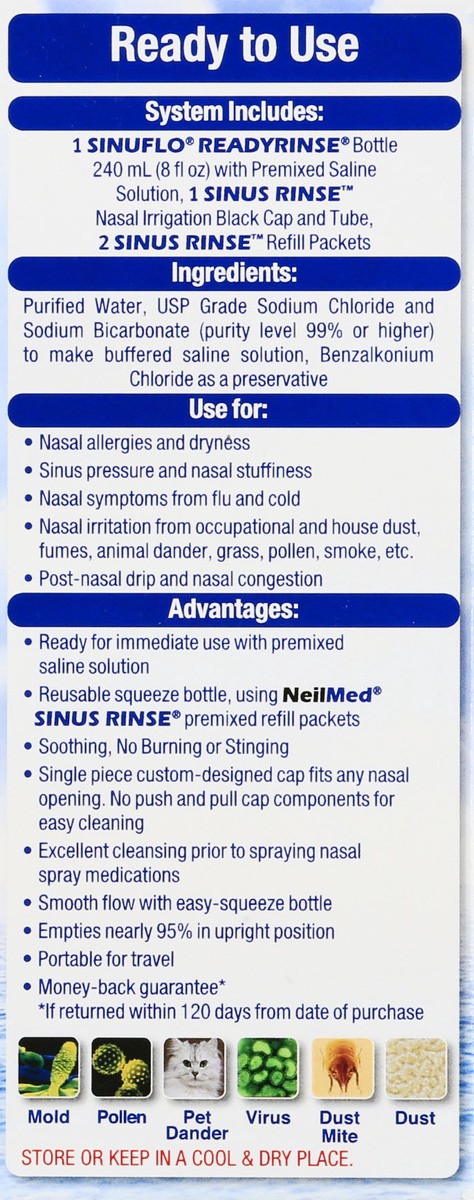 slide 9 of 12, NeilMed SinuFlo Ready Rinse Premixed Nasal Wash 1 ea, 1 ct