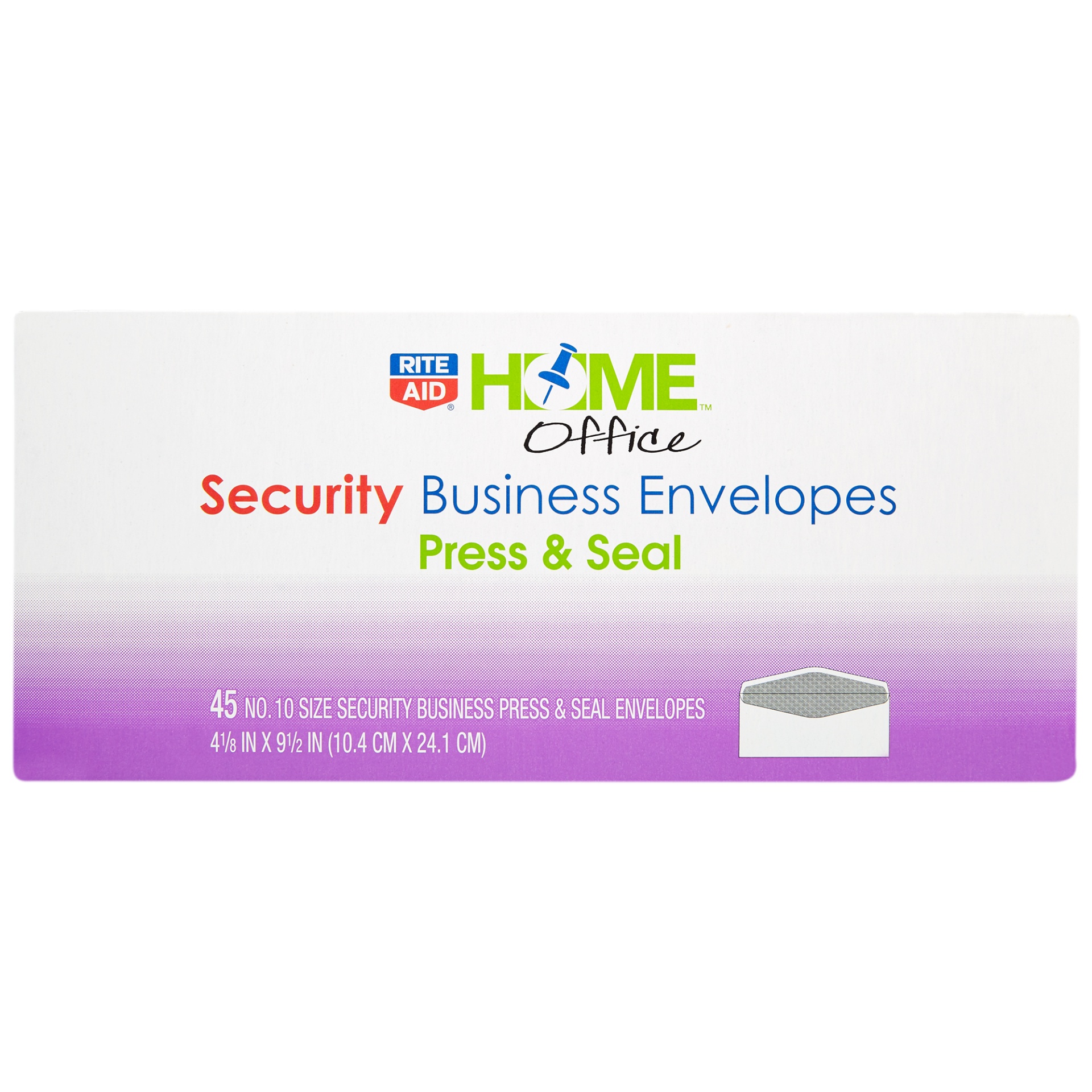 slide 1 of 1, Rite Aid Home Security Press and Seal Envelopes, 45 ct