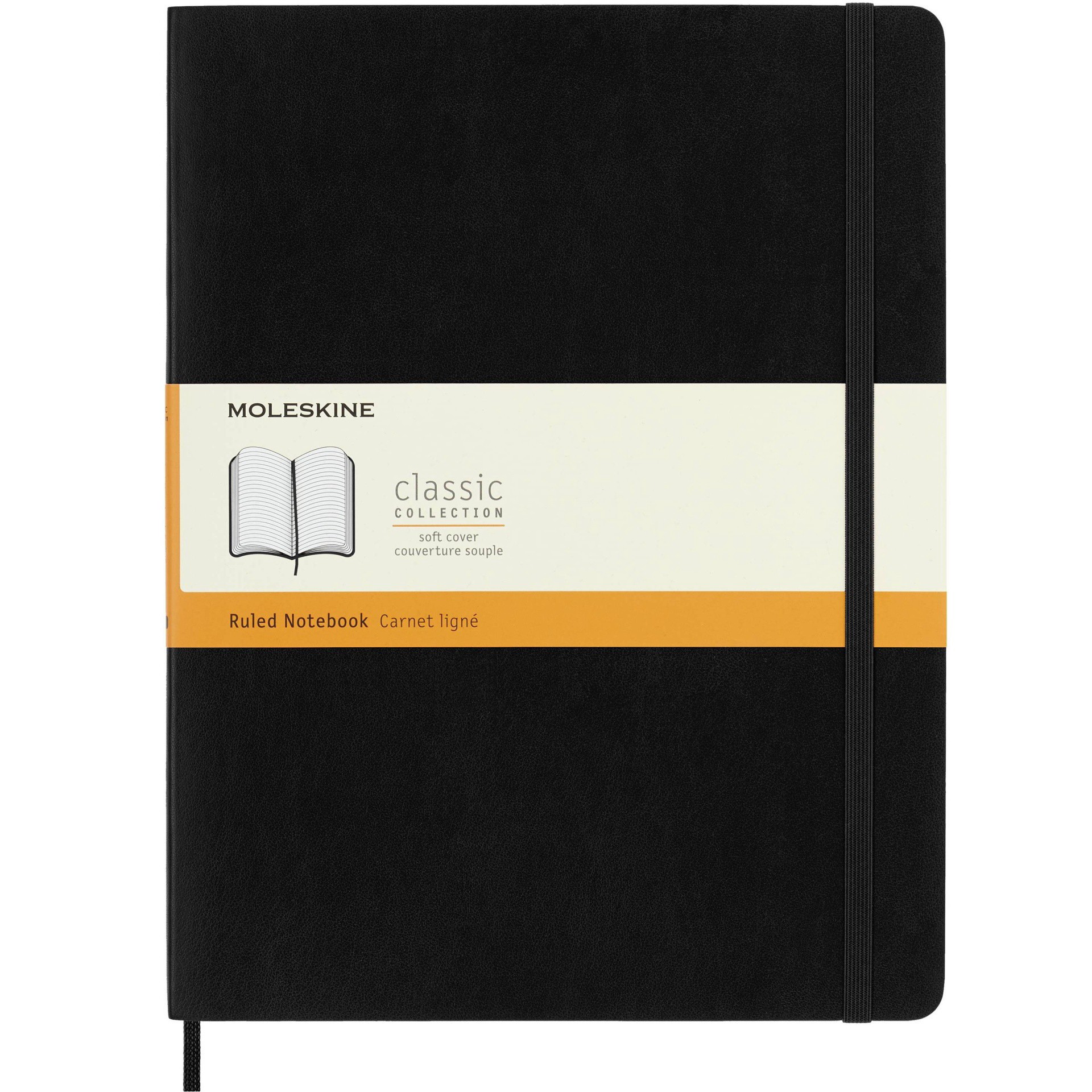 slide 1 of 6, Moleskine Classic Soft Cover Notebook, Ruled, Black, 96 ct; 7 1/2 in x 10 in