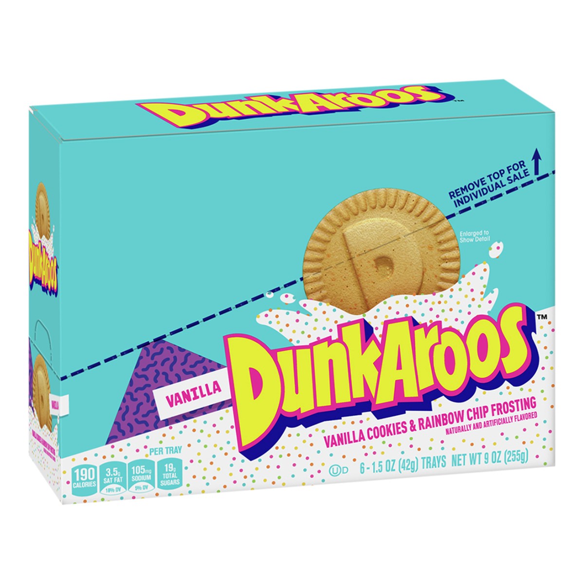 slide 3 of 9, Dunkaroos Vanilla Cookies and Vanilla Frosting with Rainbow Sprinkles, 6 ct, 6 ct