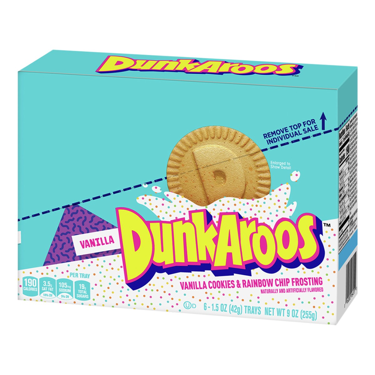 slide 2 of 9, Dunkaroos Vanilla Cookies and Vanilla Frosting with Rainbow Sprinkles, 6 ct, 6 ct