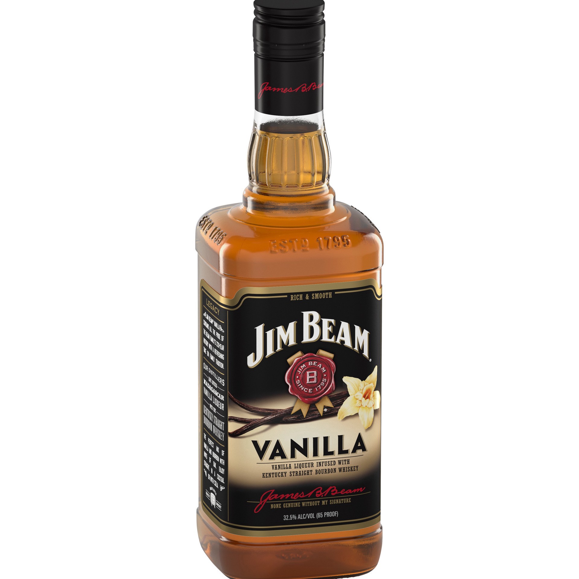 slide 2 of 32, Jim Beam Vanilla Liqueur with Kentucky Straight Bourbon Whiskey 750 ml, 750 ml