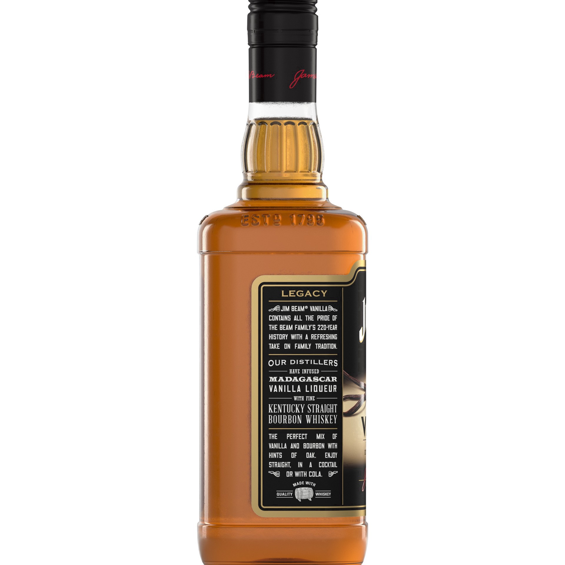 slide 6 of 32, Jim Beam Vanilla Liqueur with Kentucky Straight Bourbon Whiskey 750 ml, 750 ml