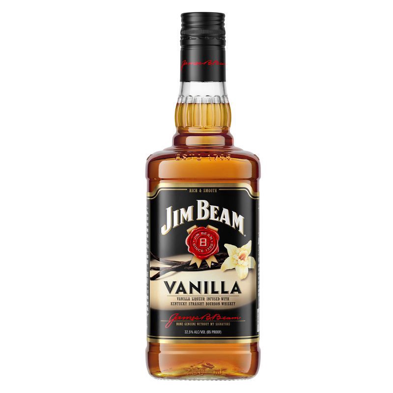 slide 1 of 32, Jim Beam Vanilla Liqueur with Kentucky Straight Bourbon Whiskey 750 ml, 750 ml