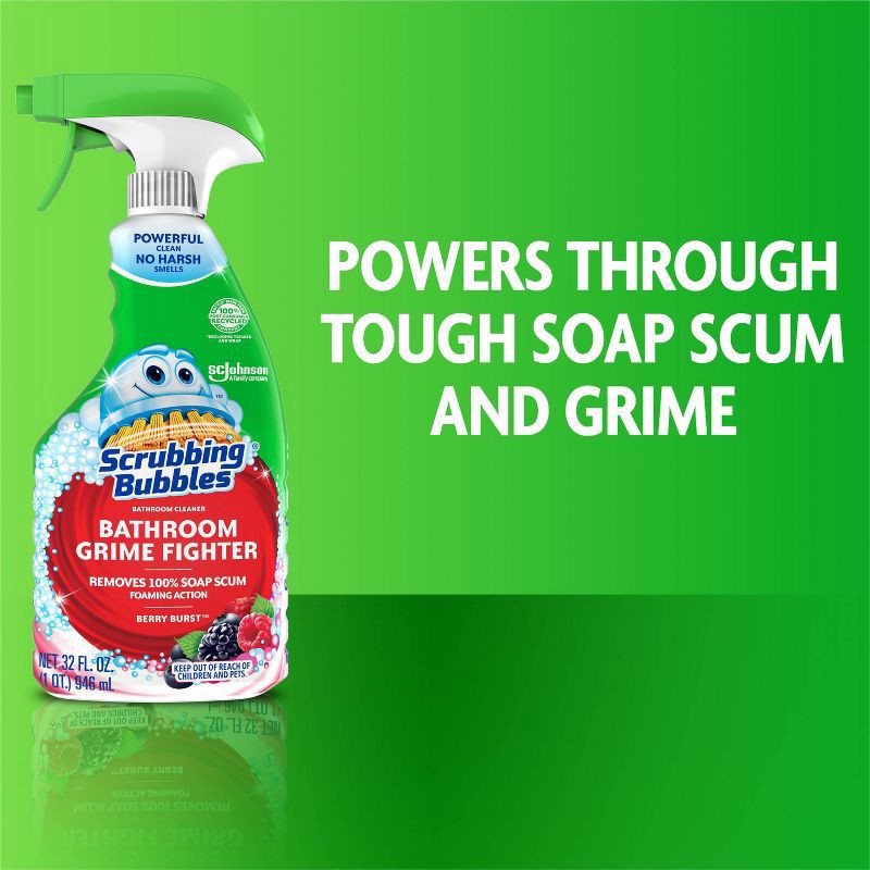 slide 7 of 10, Scrubbing Bubbles Berry Burst Bathroom Grime Fighter - 32 fl oz, 32 fl oz