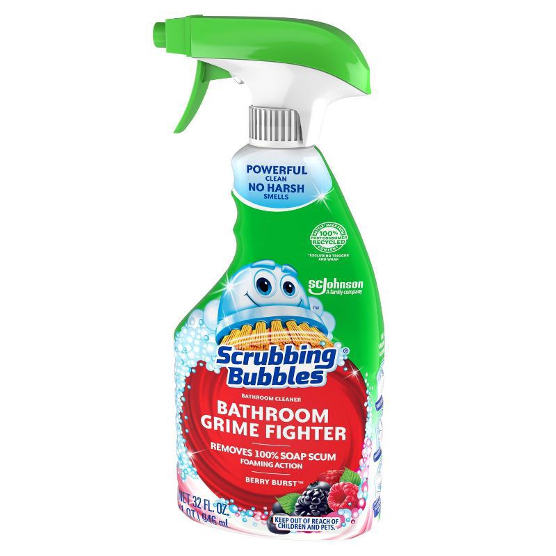 slide 4 of 10, Scrubbing Bubbles Berry Burst Bathroom Grime Fighter - 32 fl oz, 32 fl oz