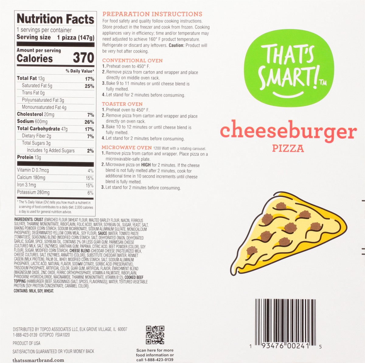 slide 14 of 16, That's Smart! Cheeseburger Pizza 5.2 oz, 5.2 oz