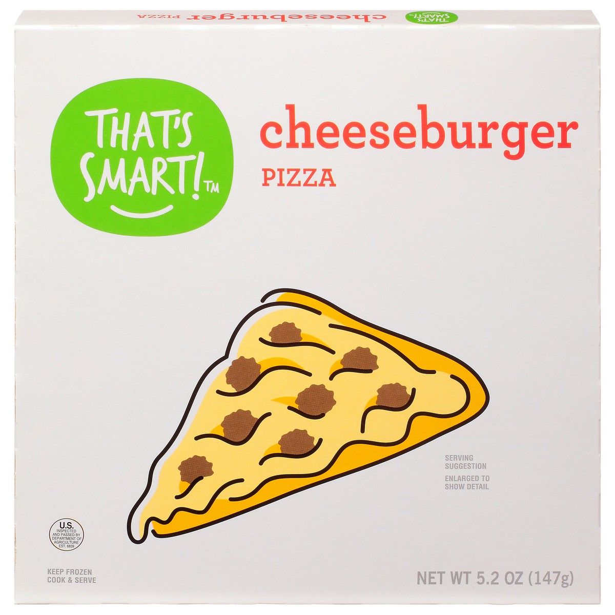 slide 1 of 16, That's Smart! Cheeseburger Pizza 5.2 oz, 5.2 oz