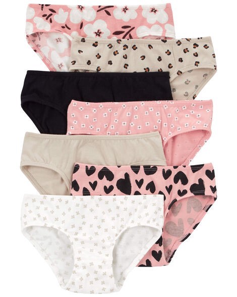 slide 1 of 1, Carter's Kid 7-Pack Leopard Hipster Stretch Cotton Undies Multi 6-6X, 1 ct