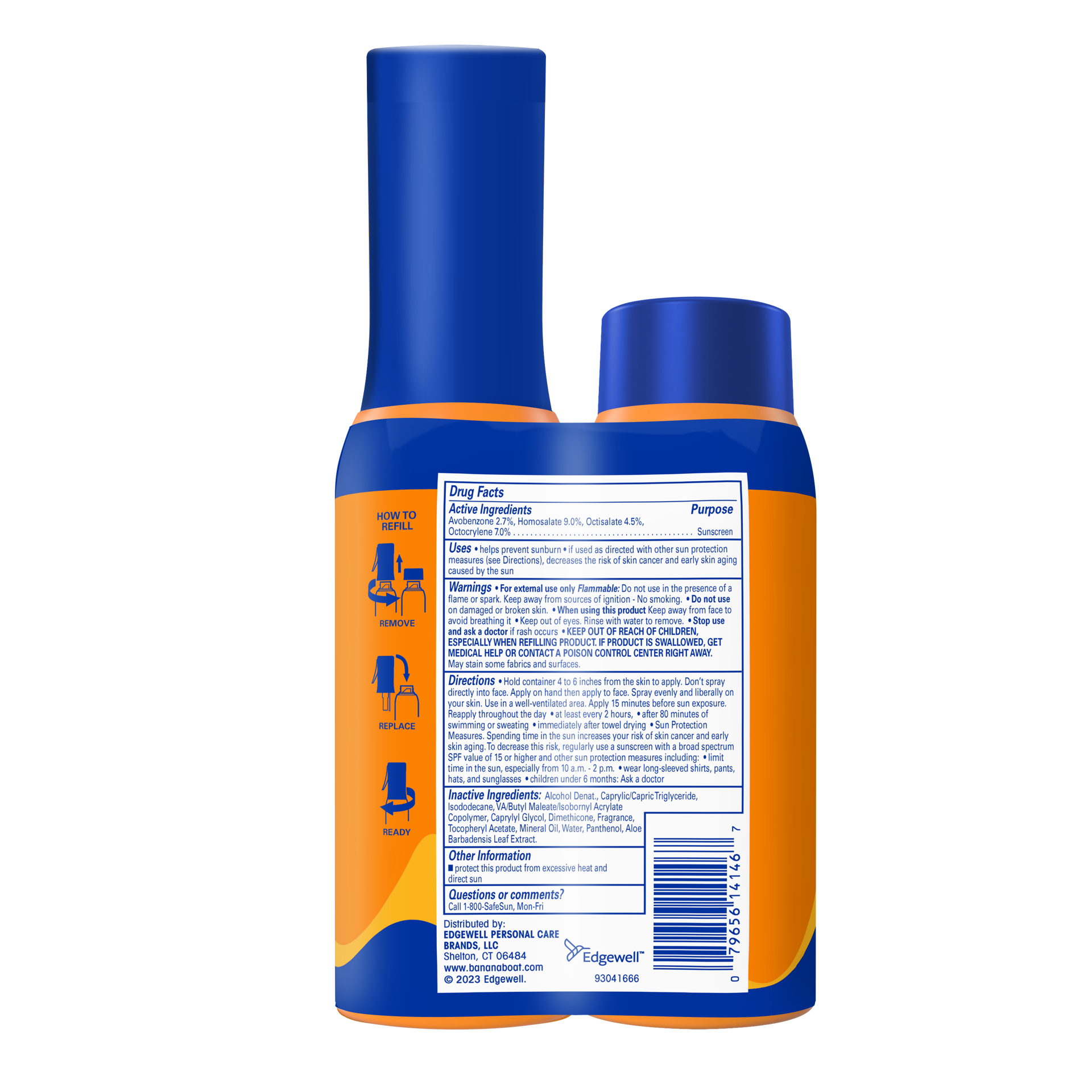 slide 4 of 8, Banana Boat Sport 360 Coverage Sunscreen Mist SPF 50+, Refillable Sunscreen Bottle with Spray Sunscreen Refill, 5.5oz each, 1 ct