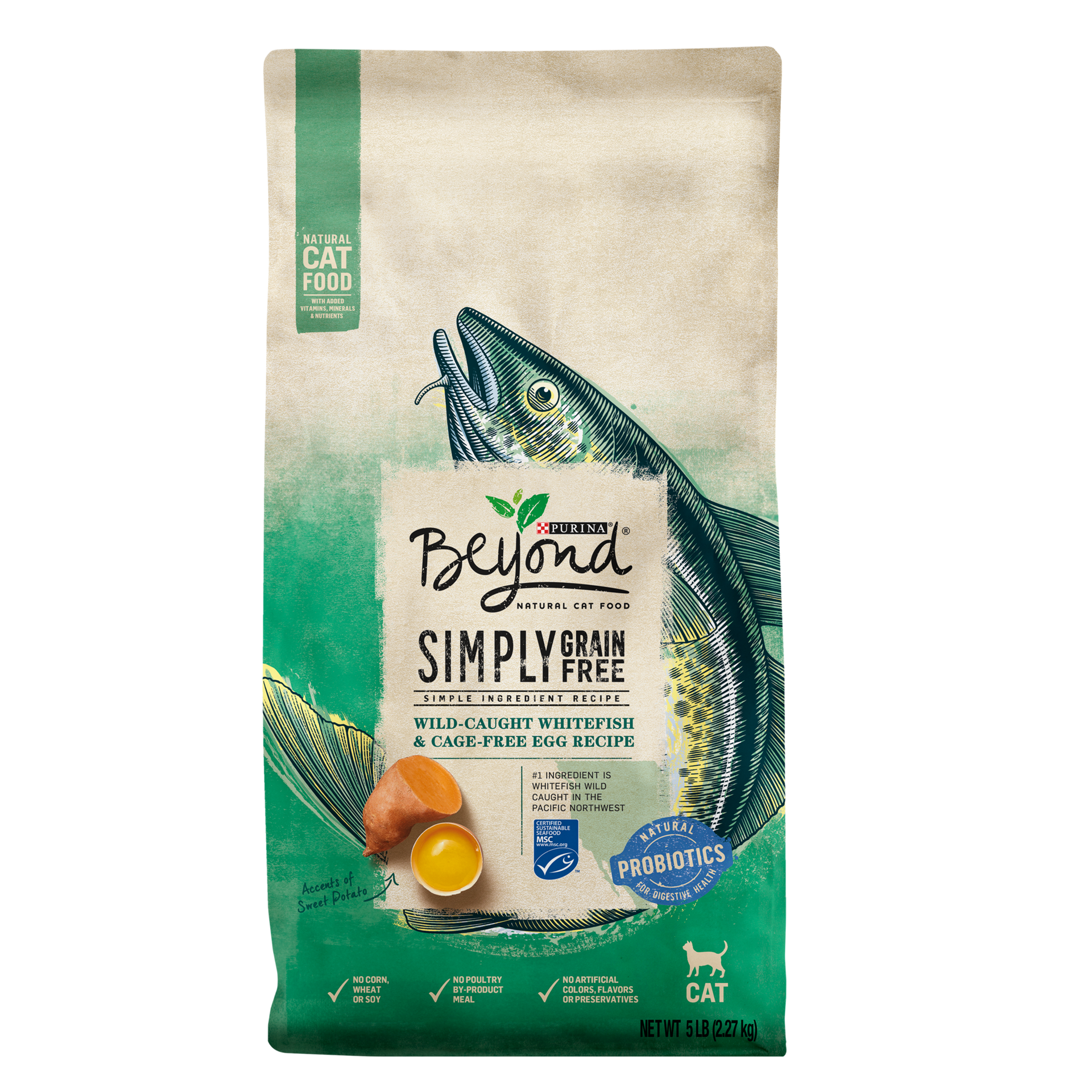 slide 1 of 9, Beyond Purina Beyond Simply Grain Free Probiotics Ocean White Fish & Egg Recipe Adult Premium Dry Cat Food - 5lbs, 5 lb
